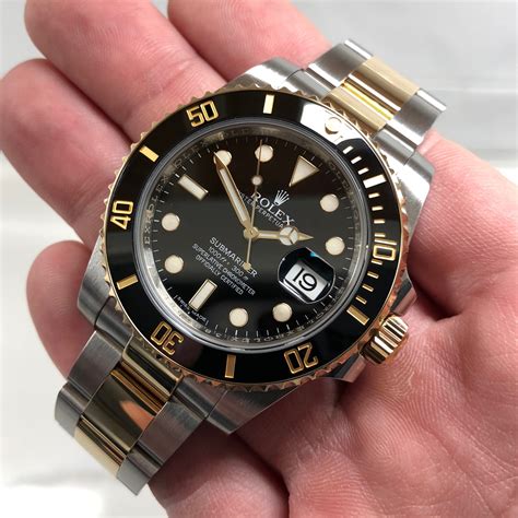 rolex submariner 2 tone black face|rolex submariner two tone review.